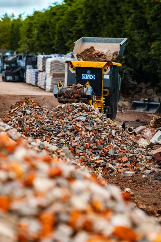 Crushed aggregate ready to reuse as sub-base