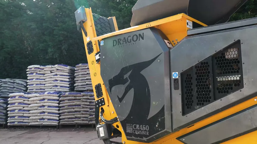 Dragon Equipment branding on the CR450 crusher